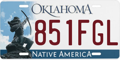 OK license plate 851FGL