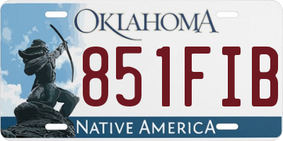 OK license plate 851FIB