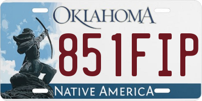 OK license plate 851FIP