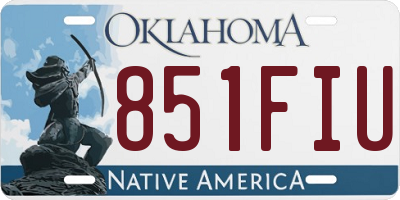 OK license plate 851FIU