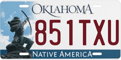 OK license plate 851TXU