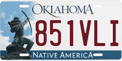 OK license plate 851VLI