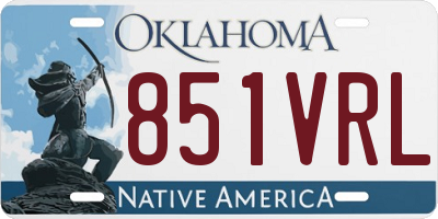 OK license plate 851VRL