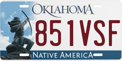 OK license plate 851VSF