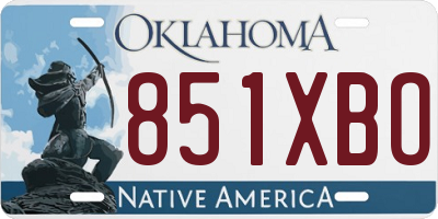 OK license plate 851XBO