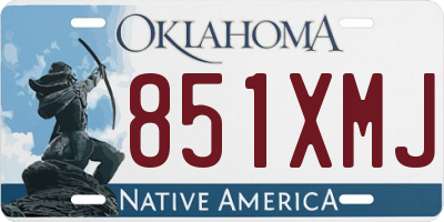 OK license plate 851XMJ