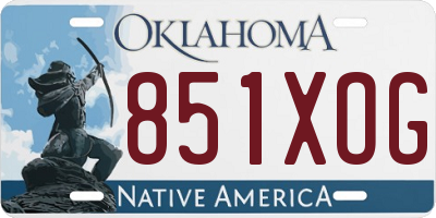 OK license plate 851XOG