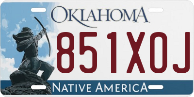 OK license plate 851XOJ
