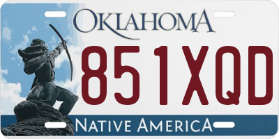 OK license plate 851XQD