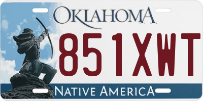 OK license plate 851XWT