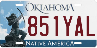OK license plate 851YAL