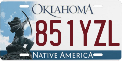 OK license plate 851YZL