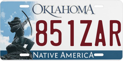 OK license plate 851ZAR