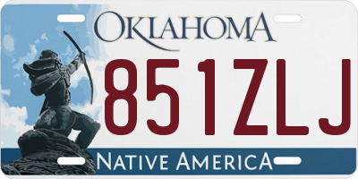 OK license plate 851ZLJ