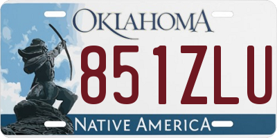 OK license plate 851ZLU