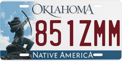 OK license plate 851ZMM
