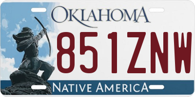 OK license plate 851ZNW