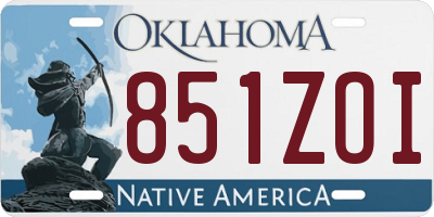 OK license plate 851ZOI