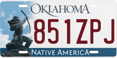 OK license plate 851ZPJ