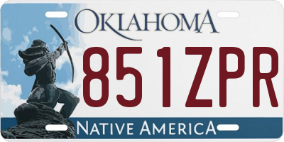 OK license plate 851ZPR