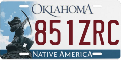 OK license plate 851ZRC