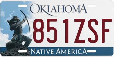 OK license plate 851ZSF