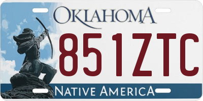 OK license plate 851ZTC