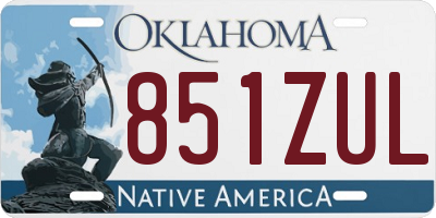 OK license plate 851ZUL