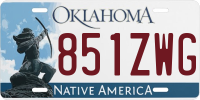 OK license plate 851ZWG