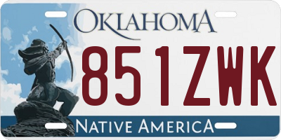 OK license plate 851ZWK