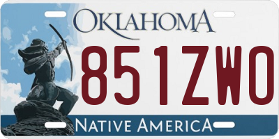 OK license plate 851ZWO