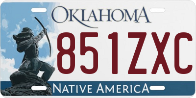 OK license plate 851ZXC