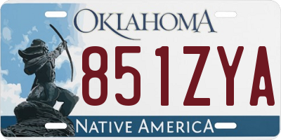 OK license plate 851ZYA