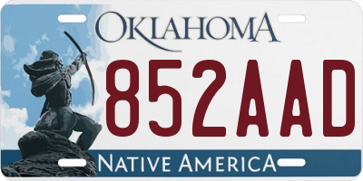 OK license plate 852AAD