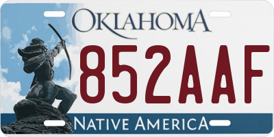 OK license plate 852AAF