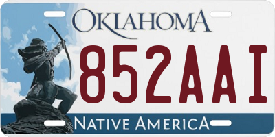 OK license plate 852AAI