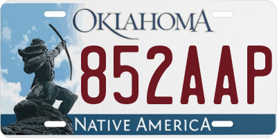 OK license plate 852AAP