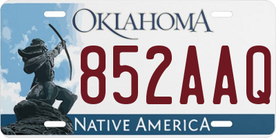 OK license plate 852AAQ