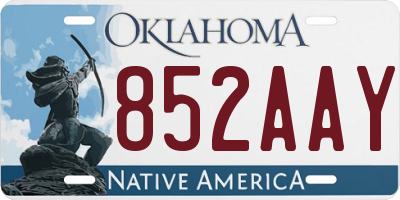 OK license plate 852AAY