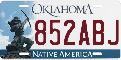 OK license plate 852ABJ