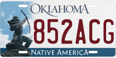 OK license plate 852ACG