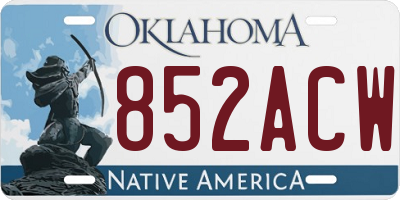 OK license plate 852ACW