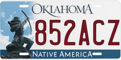 OK license plate 852ACZ