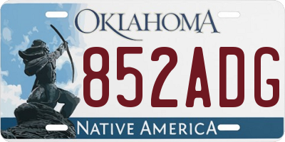 OK license plate 852ADG