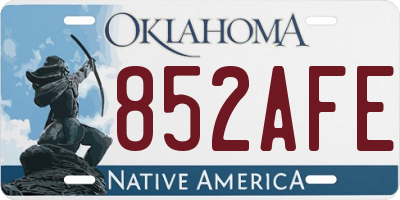 OK license plate 852AFE