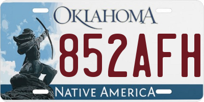 OK license plate 852AFH