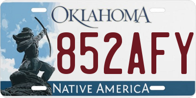 OK license plate 852AFY