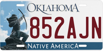 OK license plate 852AJN
