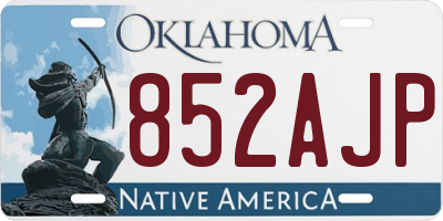 OK license plate 852AJP