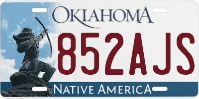 OK license plate 852AJS